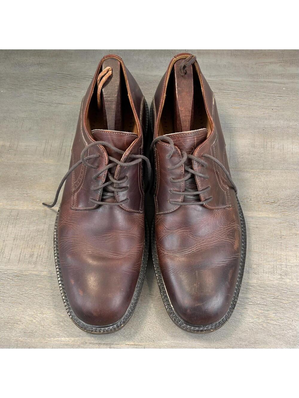 Johnston & Murphy Men's Shoes Oxfords Brown Leather Dress Signature Italy 12 M